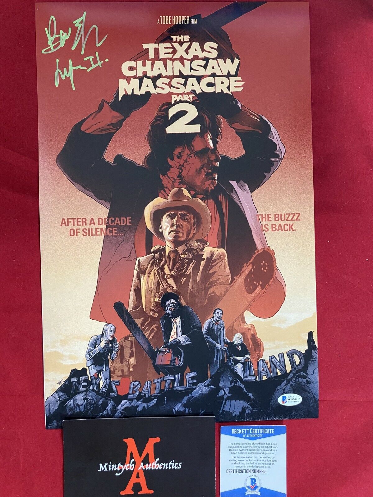 BOB ELMORE SIGNED 11x17 Photo Poster painting THE TEXAS CHAINSAW MASSACRE 2! LEATHERFACE BECKETT