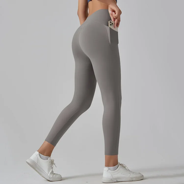 High Waisted Tummy Control Side Pocket Shaping Training Leggings