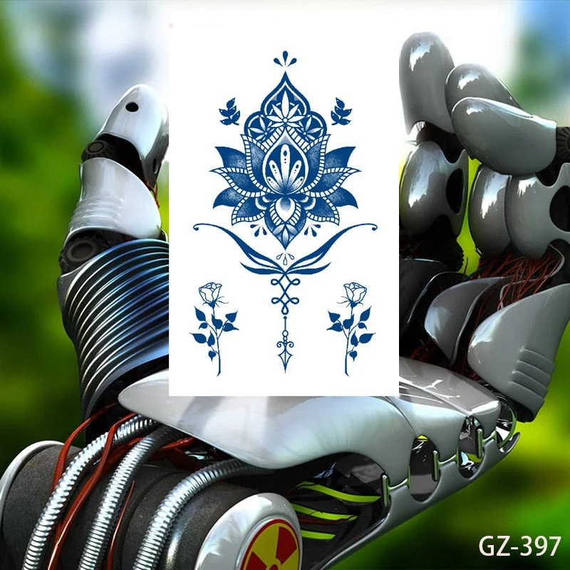 Temporary Waterproof Tattoo Stickers Ancient Chinese God of War Totem Thinker Juice Ink Men Women Girl Chest Arm Body Fake Tatoo