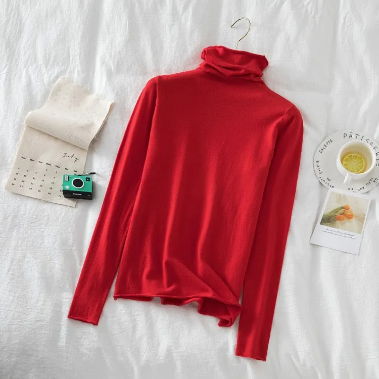 Turtleneck Women Sweaters 2020 Autumn Winter Sweater Knitted Pullover Long Sleeve Woman Sweaters Tops Soft Jumper Pull Femme