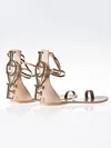  Metal Letters Split-Joint Bandage Open Toe Sandals