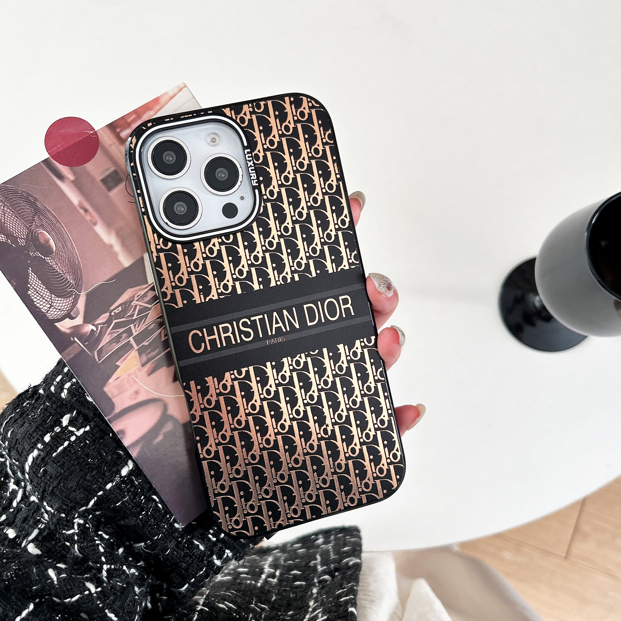 Dior Bronzing Oblique Print Monogram Christian Apple iPhone Cases