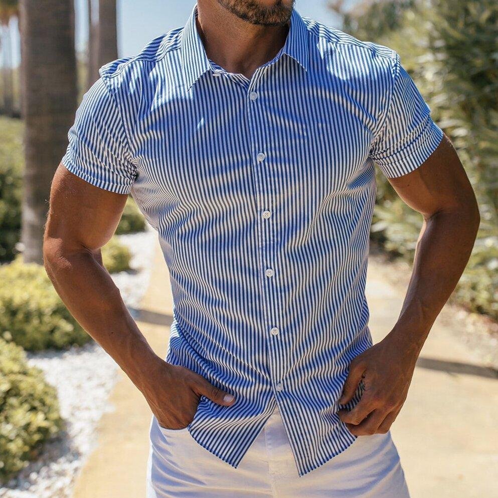 Men's Striped Printed Shirt
