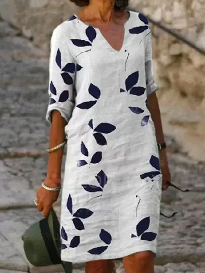Sleeveless Cotton-Blend Casual Dresses White Dresses Linen