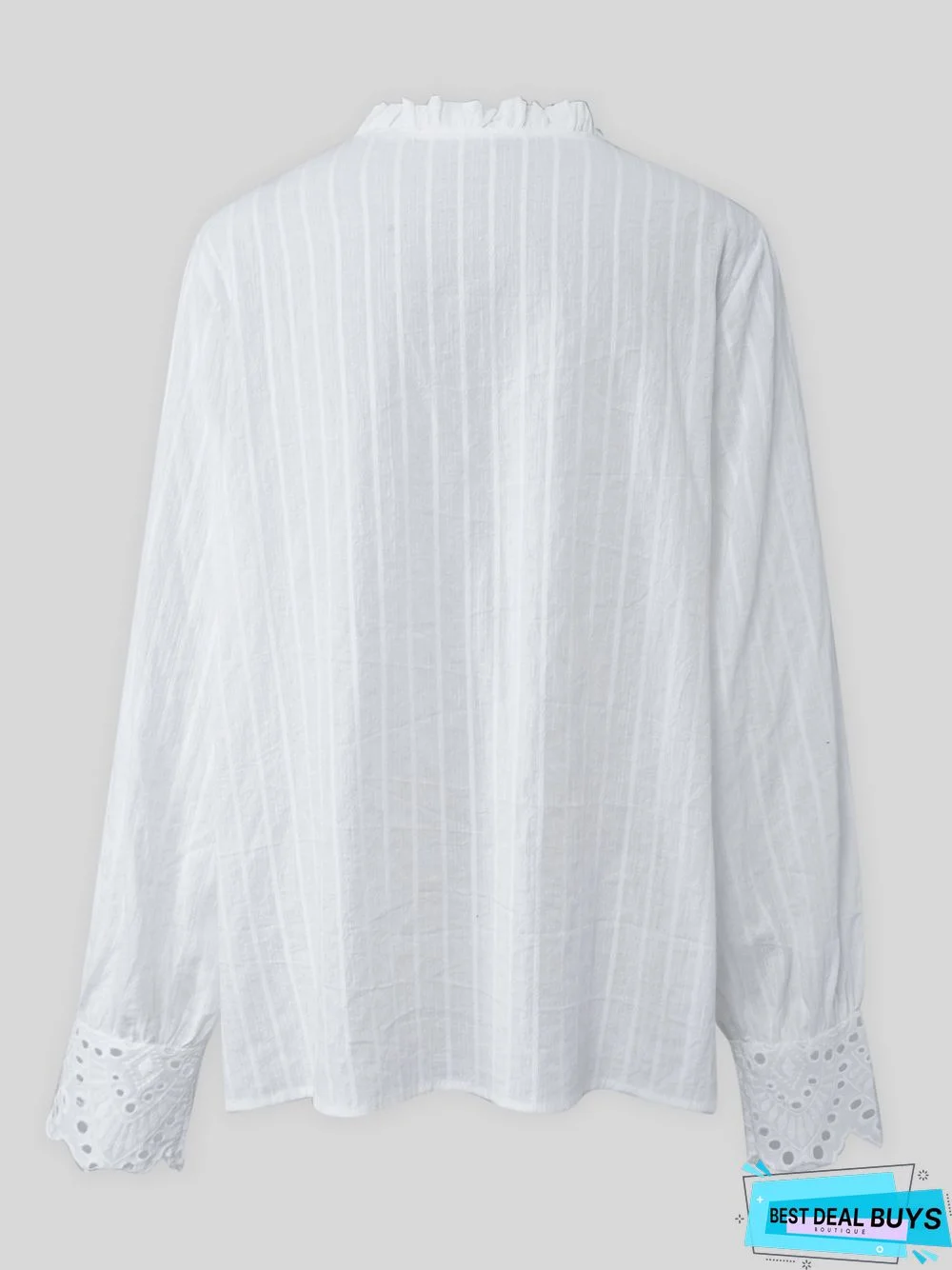 Cotton Stand Collar Boho Buttoned Blouse