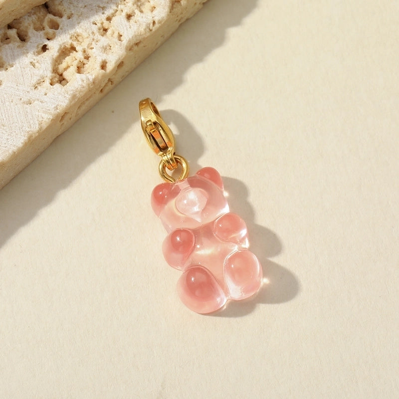 1 Piece 304 Stainless Steel Resin 14K Gold Plated Cartoon Little Bear Pendant Jewelry Accessories