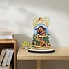 DIY Xmas Angel Diamond Painting Single-sided Wooden Desktop Ornaments