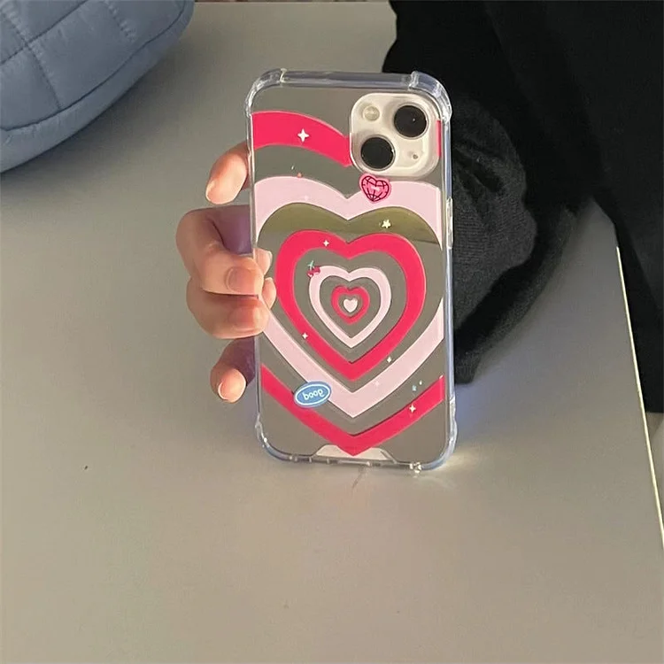 Rose Red Heart Mirror Phone Case