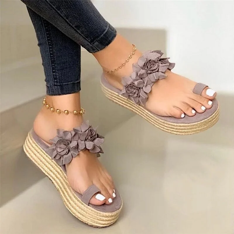 Hot Sales Woman Sandals Platform Flower Slippers Casual Beach Flip Flops Sandals Women Summer Sexy High Heel Sandal Ladies