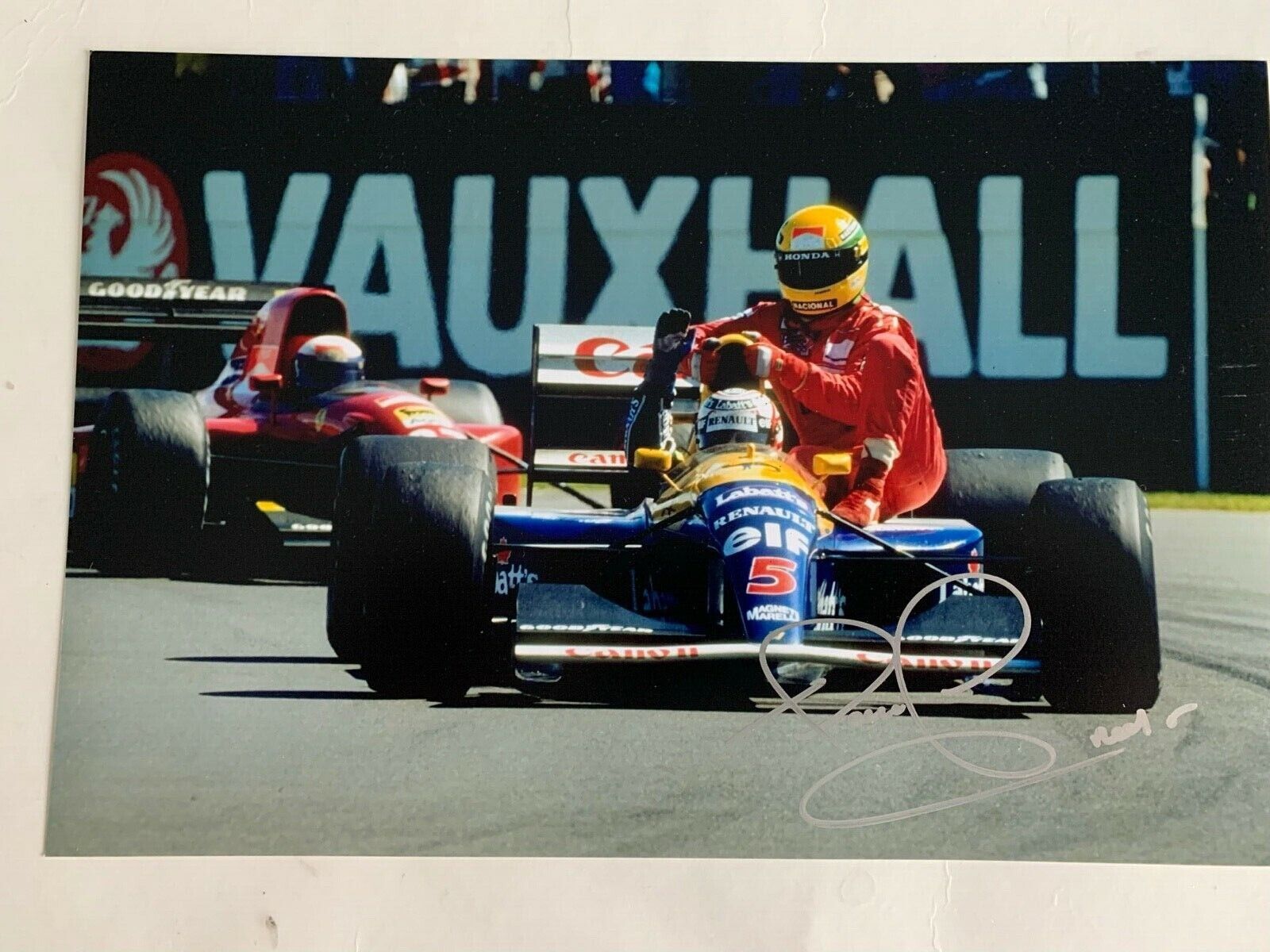 Legend Nigel Mansell Signed Willams 12x8 Photo Poster painting F1 Taxi for Senna