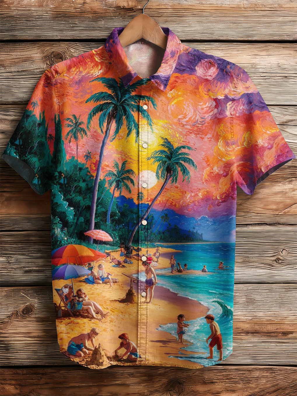 Beach vacation patterned shirt PLUSCLOTHESMAN