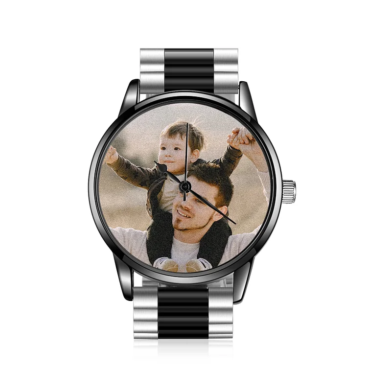 gift Photo Watch - Personalized Engraved Watch Bracelet For Him