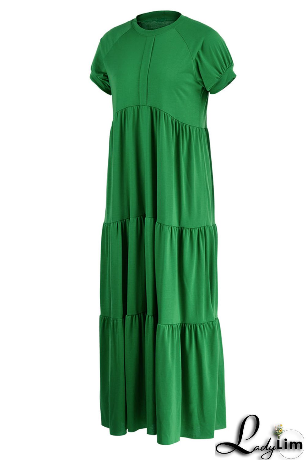 Black Casual Solid Patchwork Fold O Neck A Line Dresses