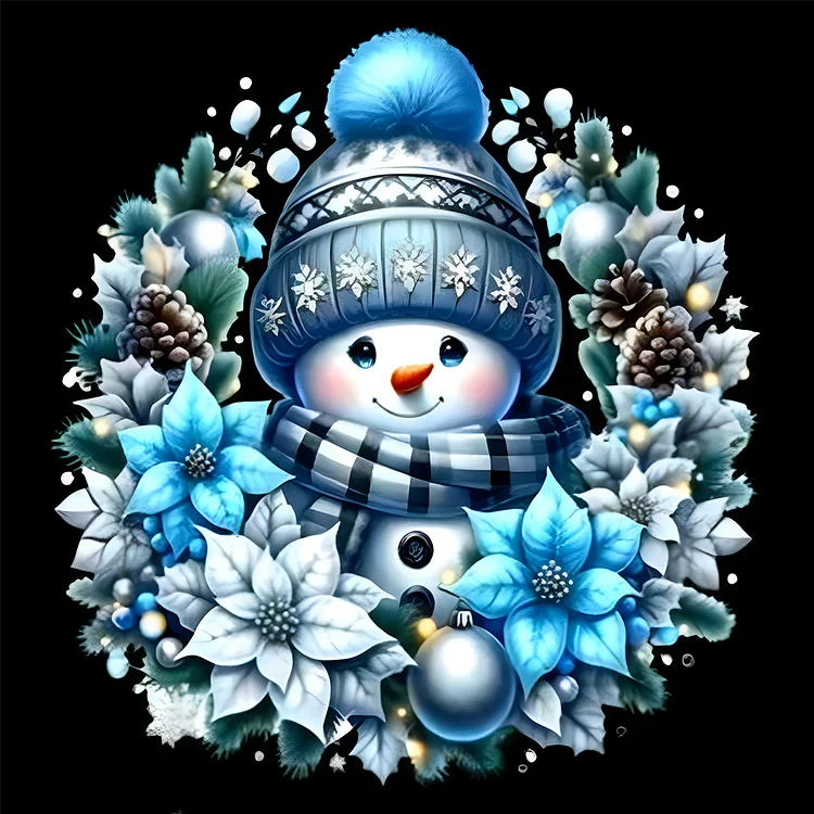 Christmas Snowman 30*30CM (Canvas) Full Round Drill Diamond Painting gbfke