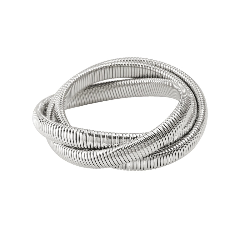 Vacation Minimalist Round 304 Stainless Steel 18K Gold Plated Bangle In Bulk