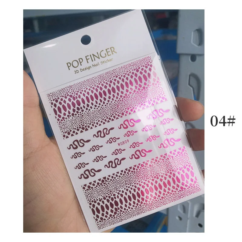 1 Sheet New Roman English Alphabet Number 3D Nail Stickers Christmas Animals iridescent Gold Silver Word Small Letters Nail