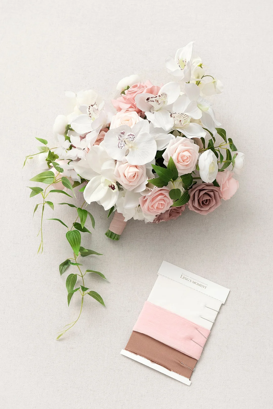 Large Free-Form Bridal Bouquet in Dusty Rose & Ivory
