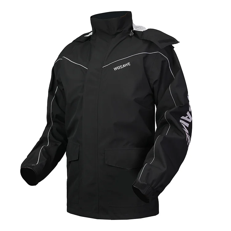 WOSAWE Men Women Hooded Motorcycle Raincoat Waterproof Windproof