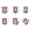 (US Local)6Pcs Diamond Painting Refrigerator Magnets Diamond Art Kits for Adults (Owl)