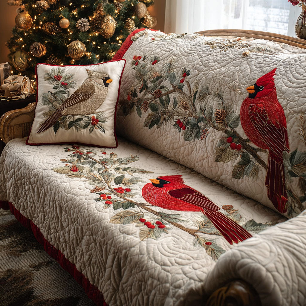 Cardinal Meadow Quilted Sofa Cover NCU0DK11494 everthome