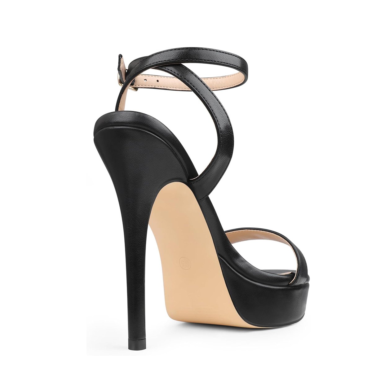 130mm Open Toe Platform Sandals Ankle Strap High Heel Matte Summer Shoes-MERUMOTE