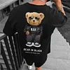 Teddy Bear Print Fashion Casual Oversized Men's T-Shirt by Inlyline