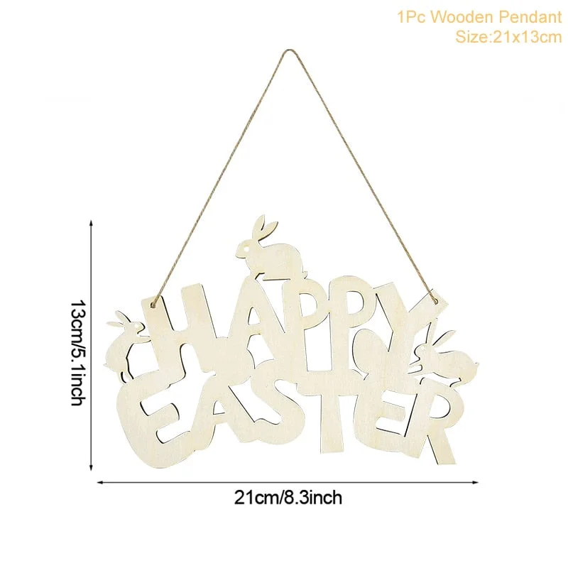 Easter Decoration for Home Wooden Easter Egg Holder Shelves DIY Craft Handmade Ornaments Kids Gift Happy Easter Party Decor 2022