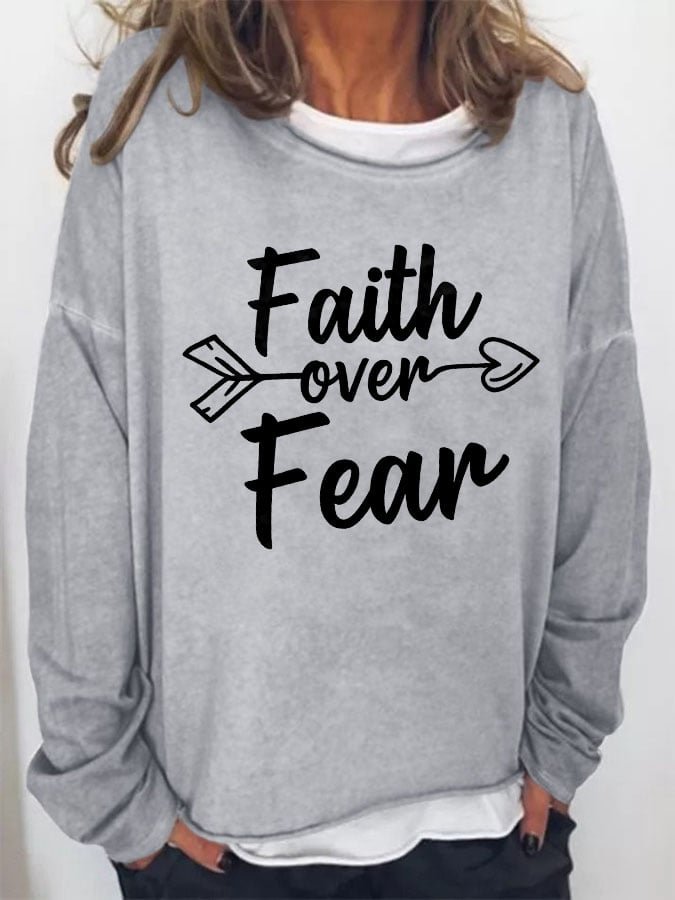 Faith Over Fear Printed Women's T-shirt