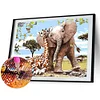 Diamond Painting -DIY Round Drill Giraffe Elephant(35*30 CM)