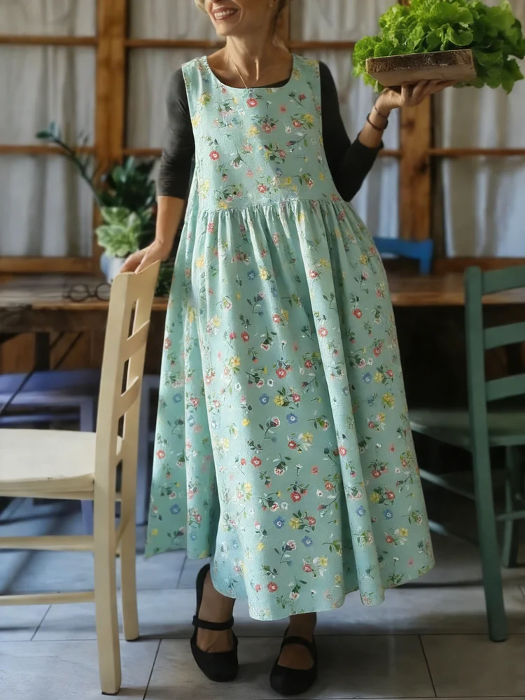 Floral Print Apron