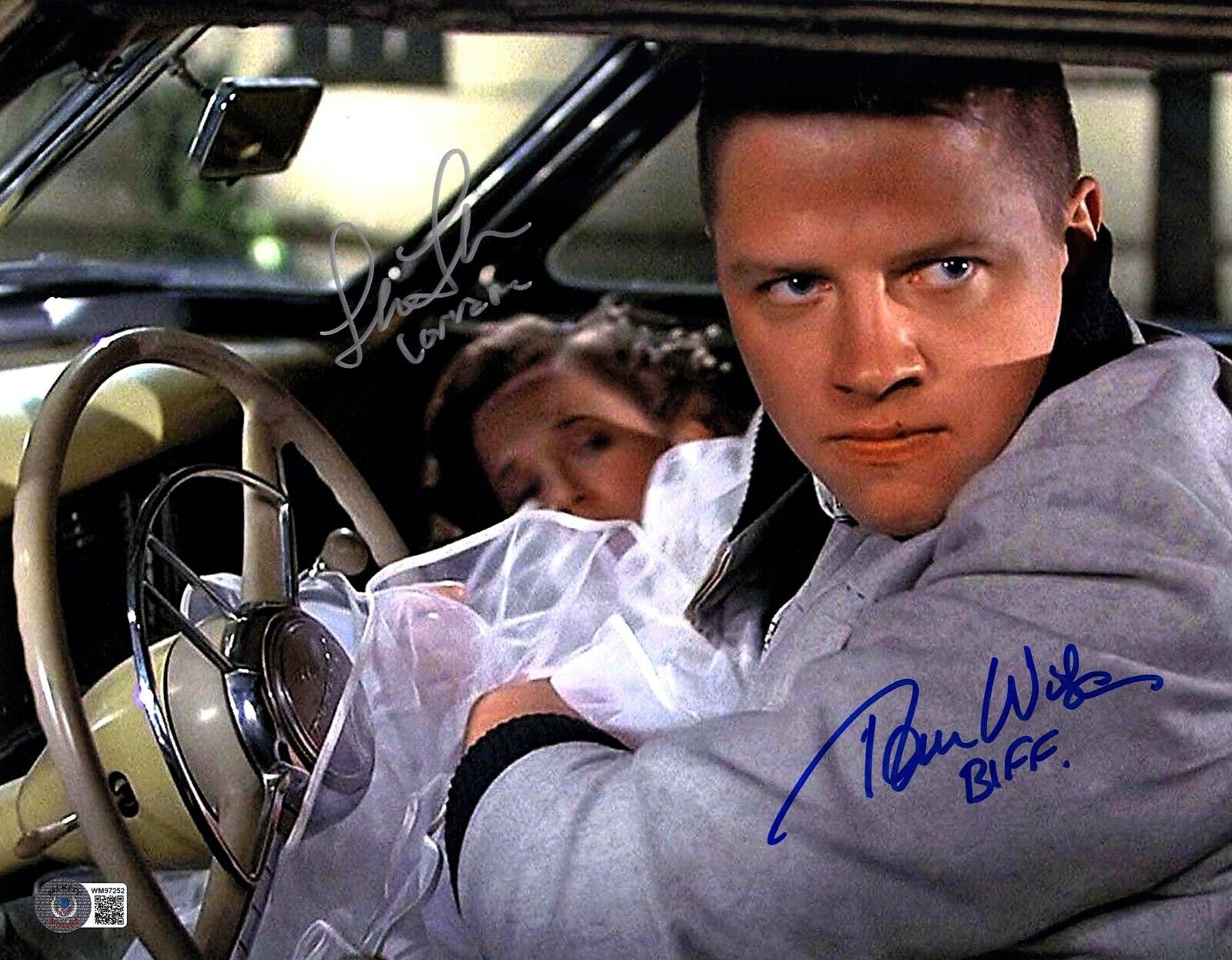 TOM WILSON & LEA THOMPSON Signed Auto BACK TO THE FUTURE 11x14 Photo Poster painting BAS Witness