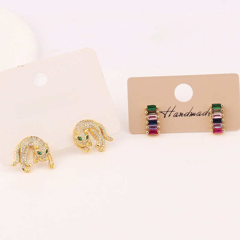 Vintage Retro Women Vintage Geometric Bowknot Retro Butterfly Copper Diamond Inlay Earrings