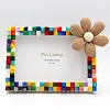 Daisy Flower DIY Building Block Photo Frame Kit,Creative Handmade Assembled Photo Frame Handmade Craft Gift Home Tabletop Display Decor