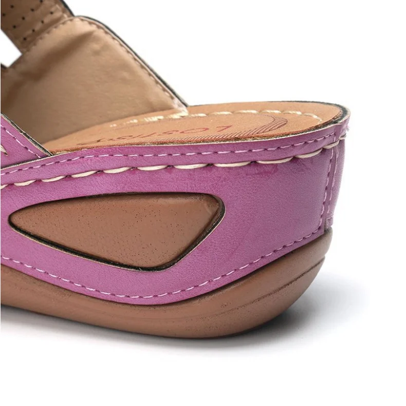 Qengg Women Wedges Sandals Beach Casual Slippers Flip Flops Non-slip Finger Flat Fashion Shoes Sandalias Mujer Comodas