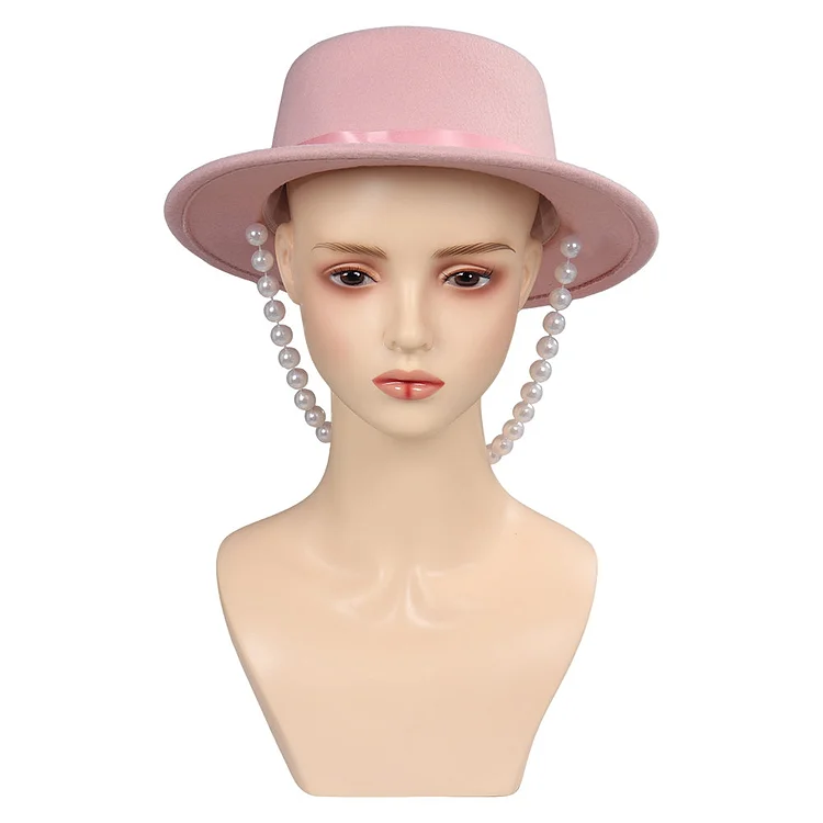 Barbie 2023 Pink Pearl Hat Cosplay Accessories Halloween Carnival Props