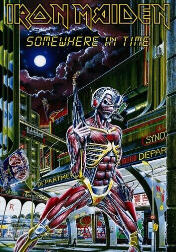 IRON MAIDEN POSTER - ALBUM ART SOMEWHERE IN TIME - Photo Poster painting QUALITY INSERT