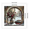 Winter Window Scenery-14CT Stamped Cross Stitch 50*50cm/19.69*19.69in tapestrymarket