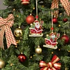 (US Only)5pcs Xmas Theme 2D Flat DIY Hanging Diamond Art Kits Home Wall Decoration Crafts