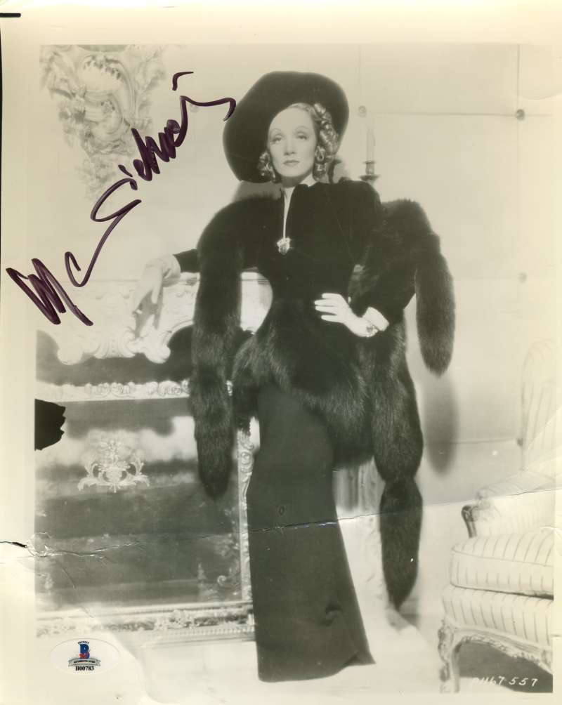 Marlene Dietrich Bas Beckett Authentication Coa Signed 8x10 Photo Poster painting Autograph