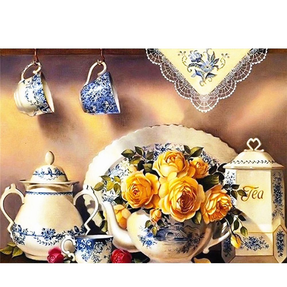 

Tea Set - Round Drill Diamond Painting - 50*40CM, 501 Original