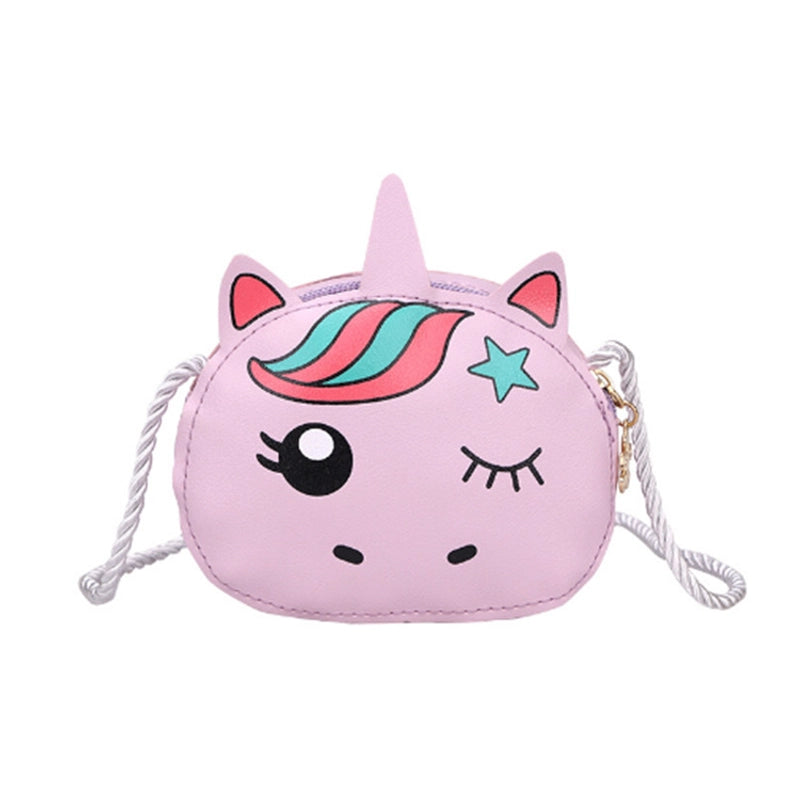 Kid’S Pu Leather Cute Oval Zipper Shoulder Bag Crossbody Bag