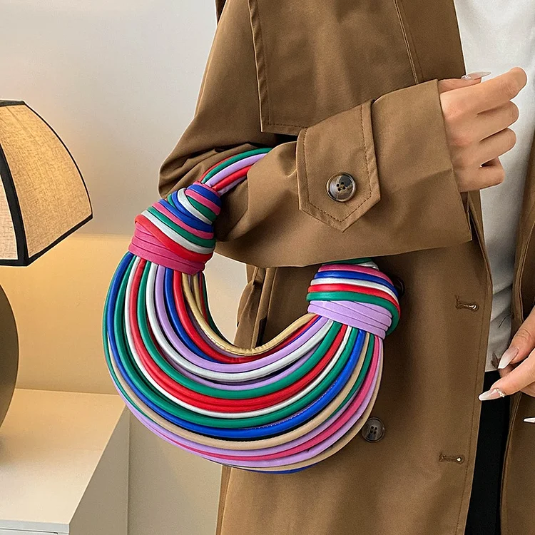 Personality  Woven Stylish Candy Colored Women Handbag