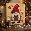 (20x20cm)Gift Gnome DIY Pearl Painting Art With Inner Wooden Framed Kit