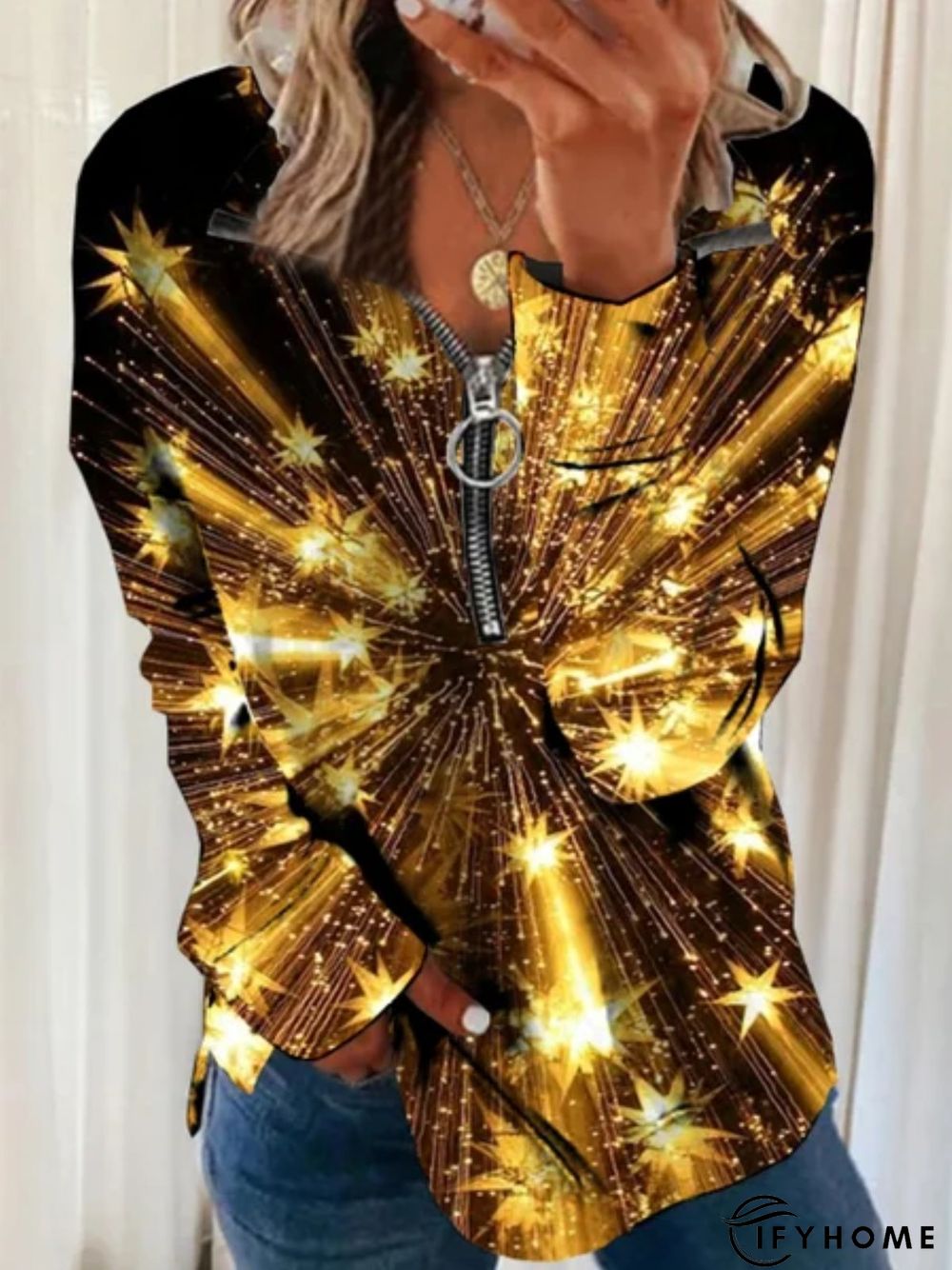 Christmas Xmas Long Sleeve Plus Size Printed Tops Sweatshirts Xmas Hoodies | IFYHOME