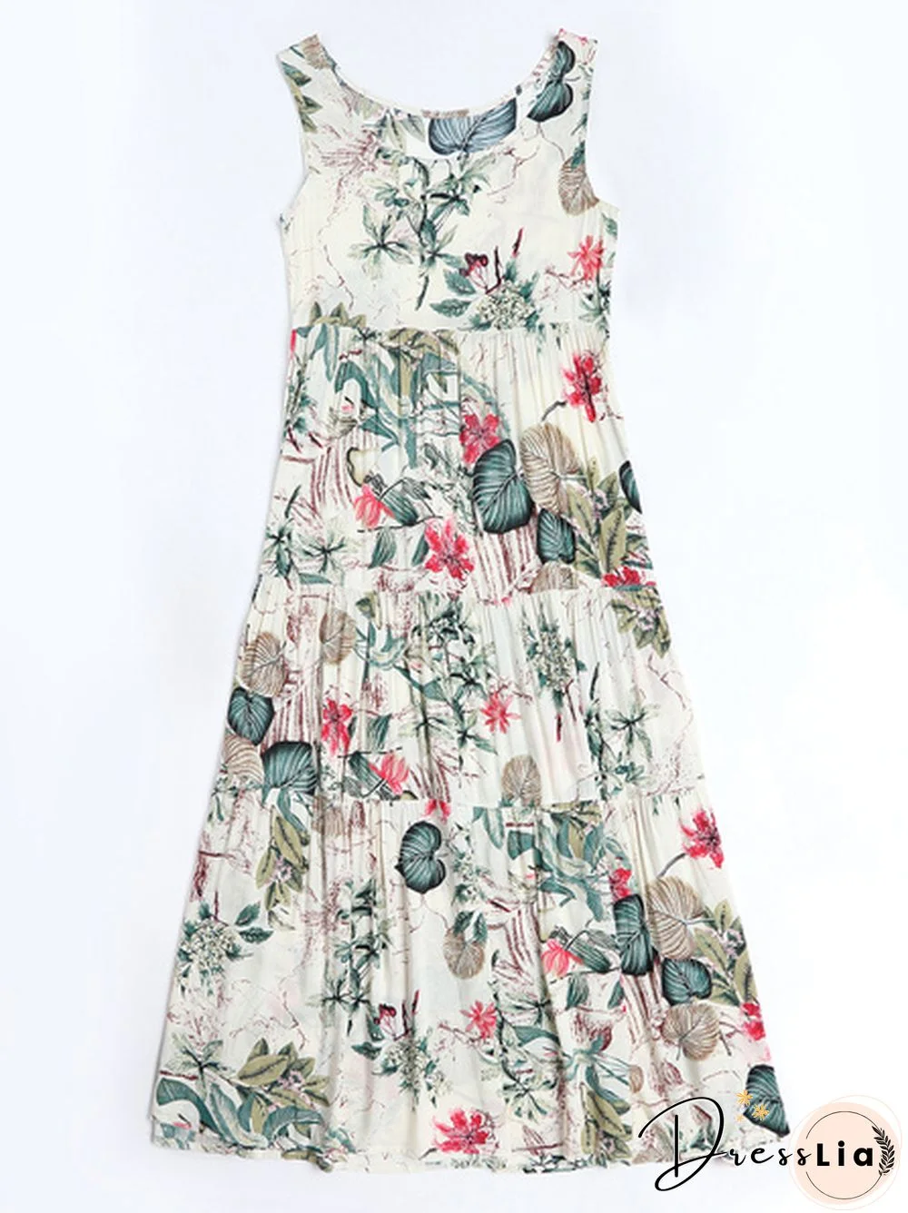 Oversized Floral Print Cotton Cami Dress