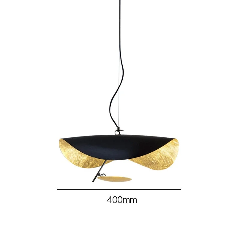 Modern Curved Surface Pendant Light For Living Room Restaurant Kitchen Flying Saucer Hat Art Indoor Lighting Decor Chandelier