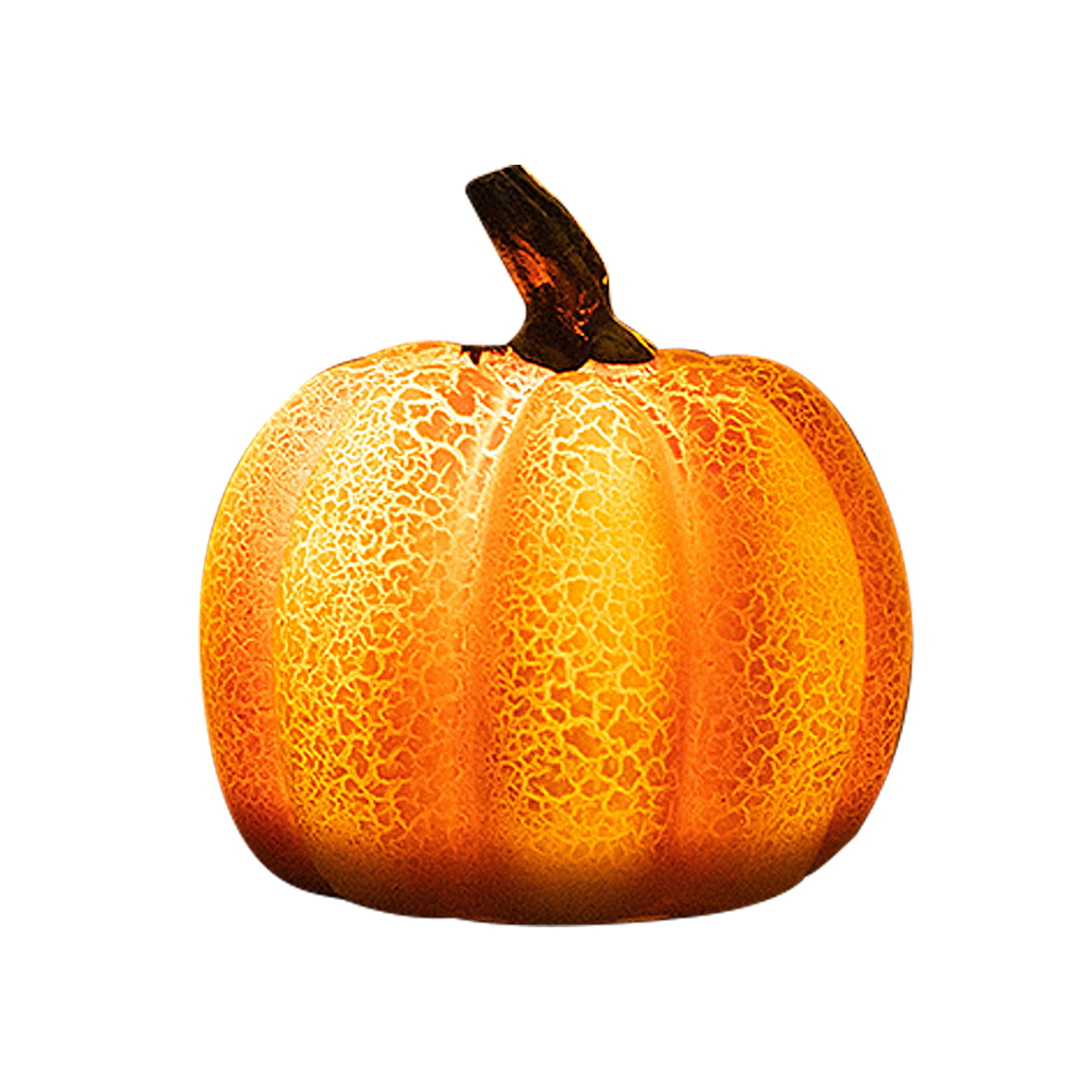 

LED Pumpkin Night Light Halloween Simulation Crackle Table Holiday Decor, 501 Original