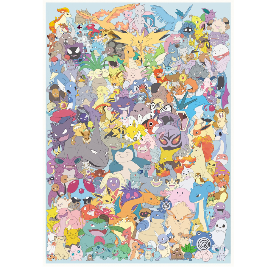 1000 Ravensburger Pokémon Puzzle. It is now in a poster frame on, puzzle  pokemon 