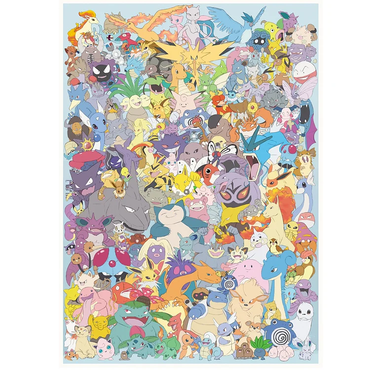Anime Pokemon Pokémon Collection  11CT Stamped Cross Stitch 60*85CM