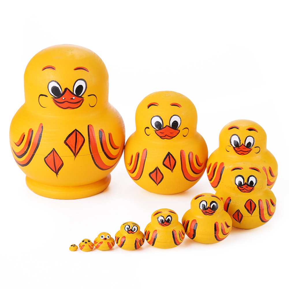 

10 Layer Yellow Duck Matryoshka Toys, 501 Original